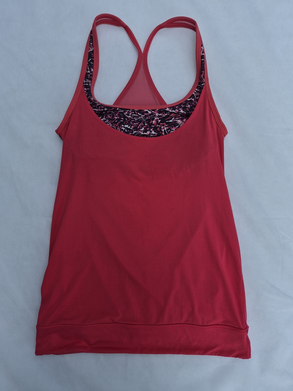 lululemon athletica Deep Fuschia Racerback Tank with Printed Trim